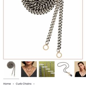 EUC Marla Aaron Silver Curb Chain Necklace